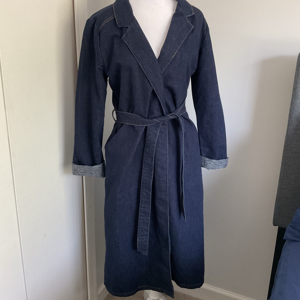 Light weight denim trench